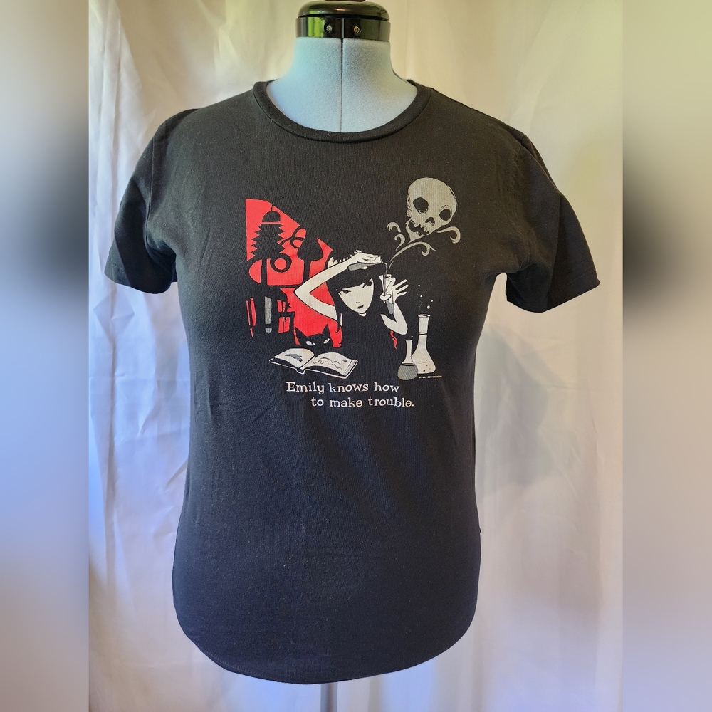 Vintage Emily the Strange- Women's Shirt- Black,white,red